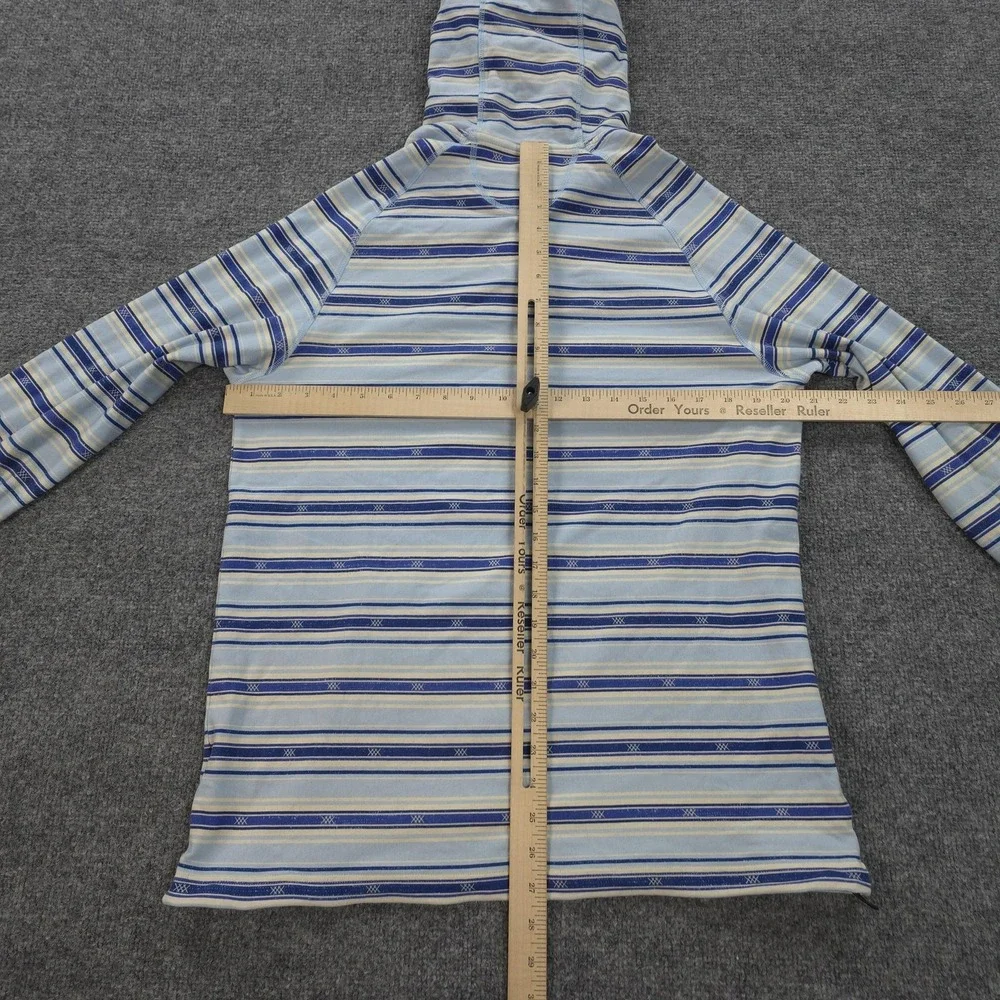 Rhone‎ Hoodie Mens Large Blue Striped Endless Sun Bolinas Beach Poncho Henley